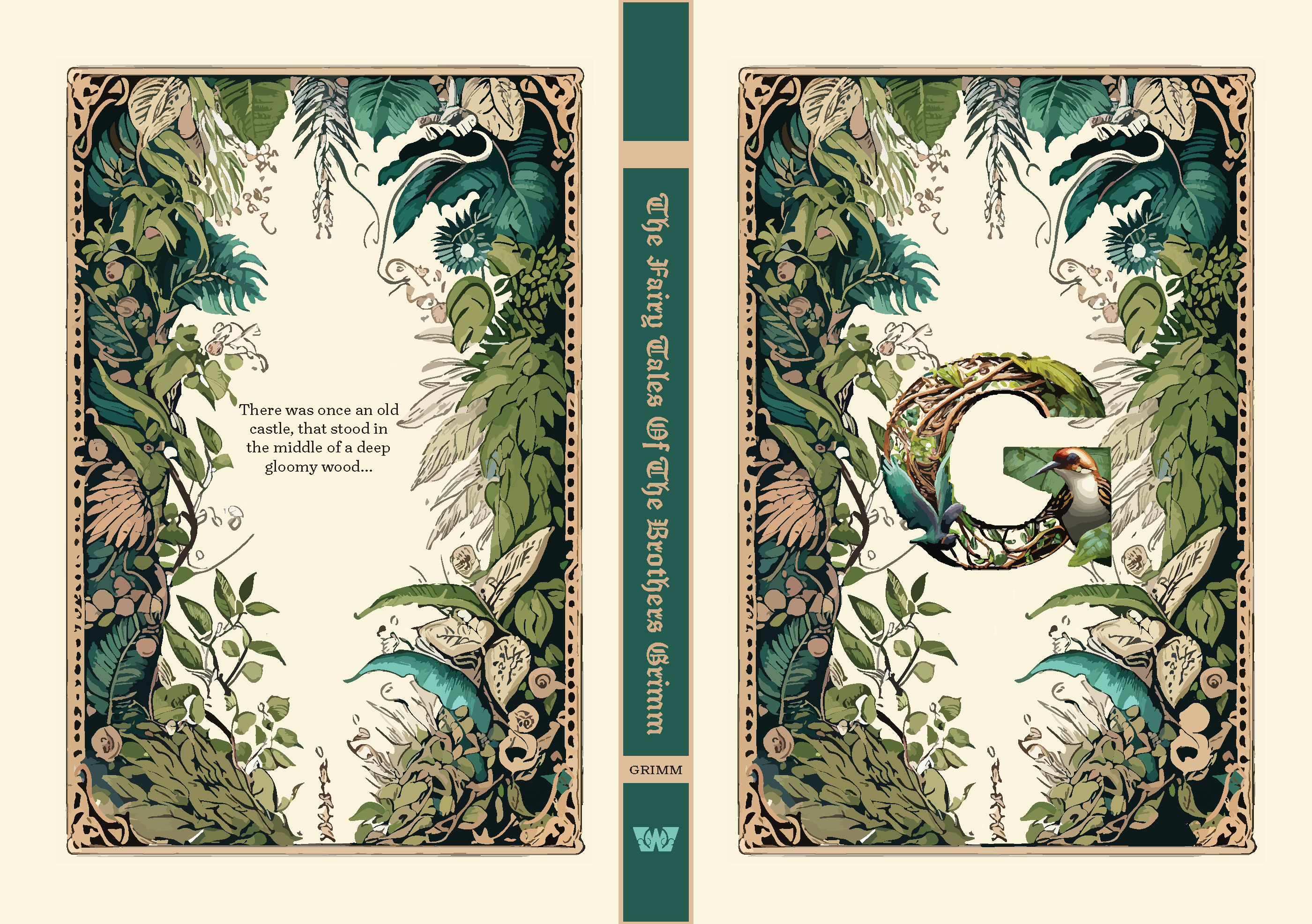 A picture of the cover design for the Brothers Grimm.